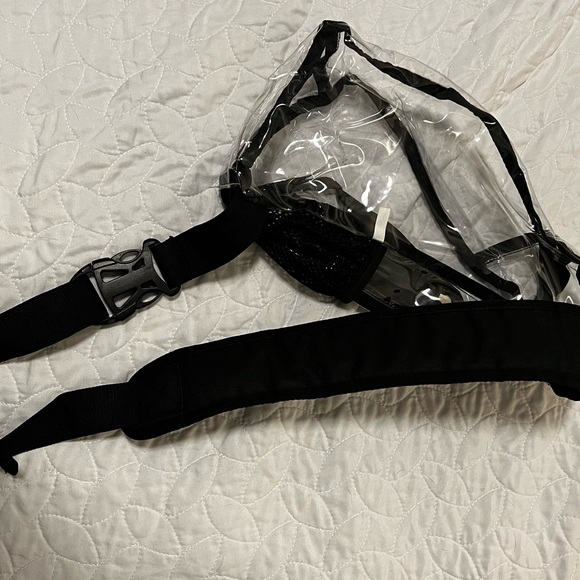 Clear and Black Crossbody Mini Backpack Bag - Picture 5 of 7